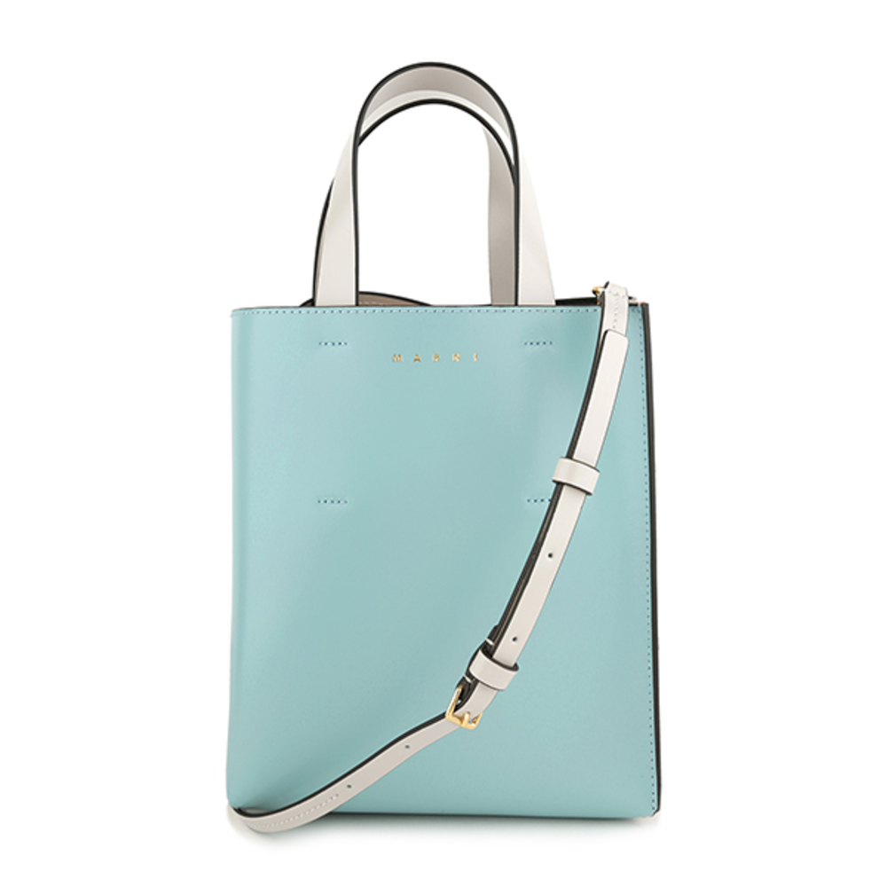 Marni Shoulder Bag Museo Light Blue Orange - Picture 2 of 9